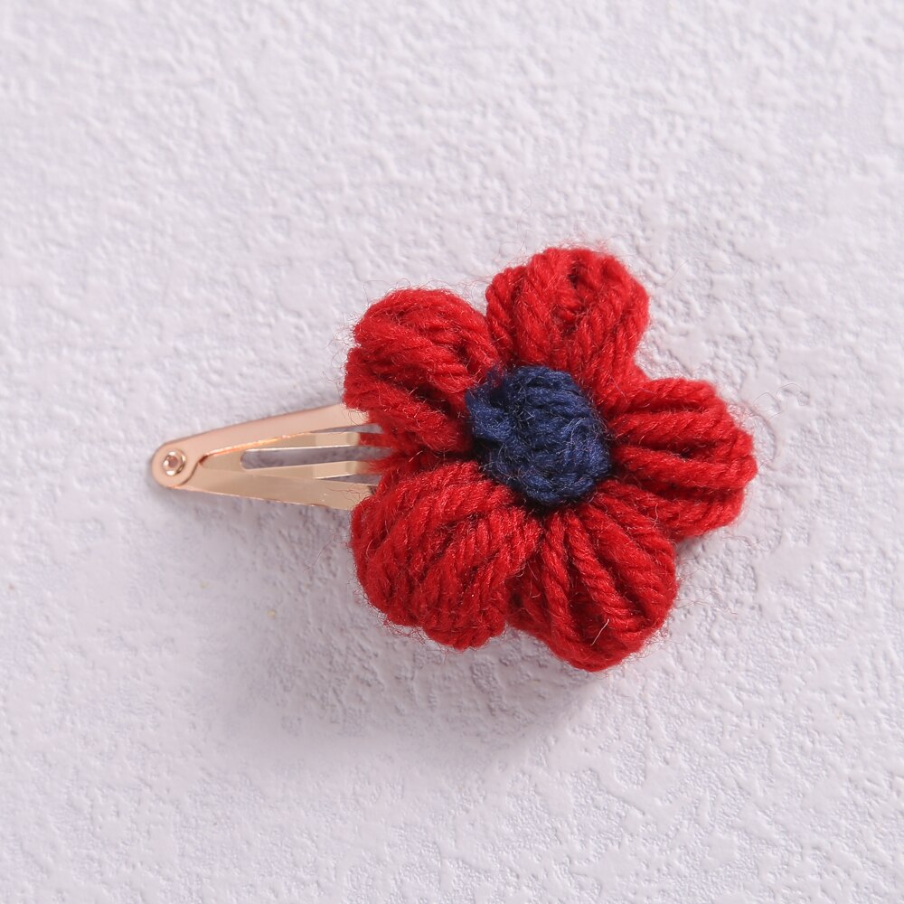 6 Kleuren Leuke Haarspeldjes Voor Kinderen Zoete Wol Bloem Baby Haarspelden Meisje Zomer Meisje Haarspeldjes Kids Hair accessoires: 1