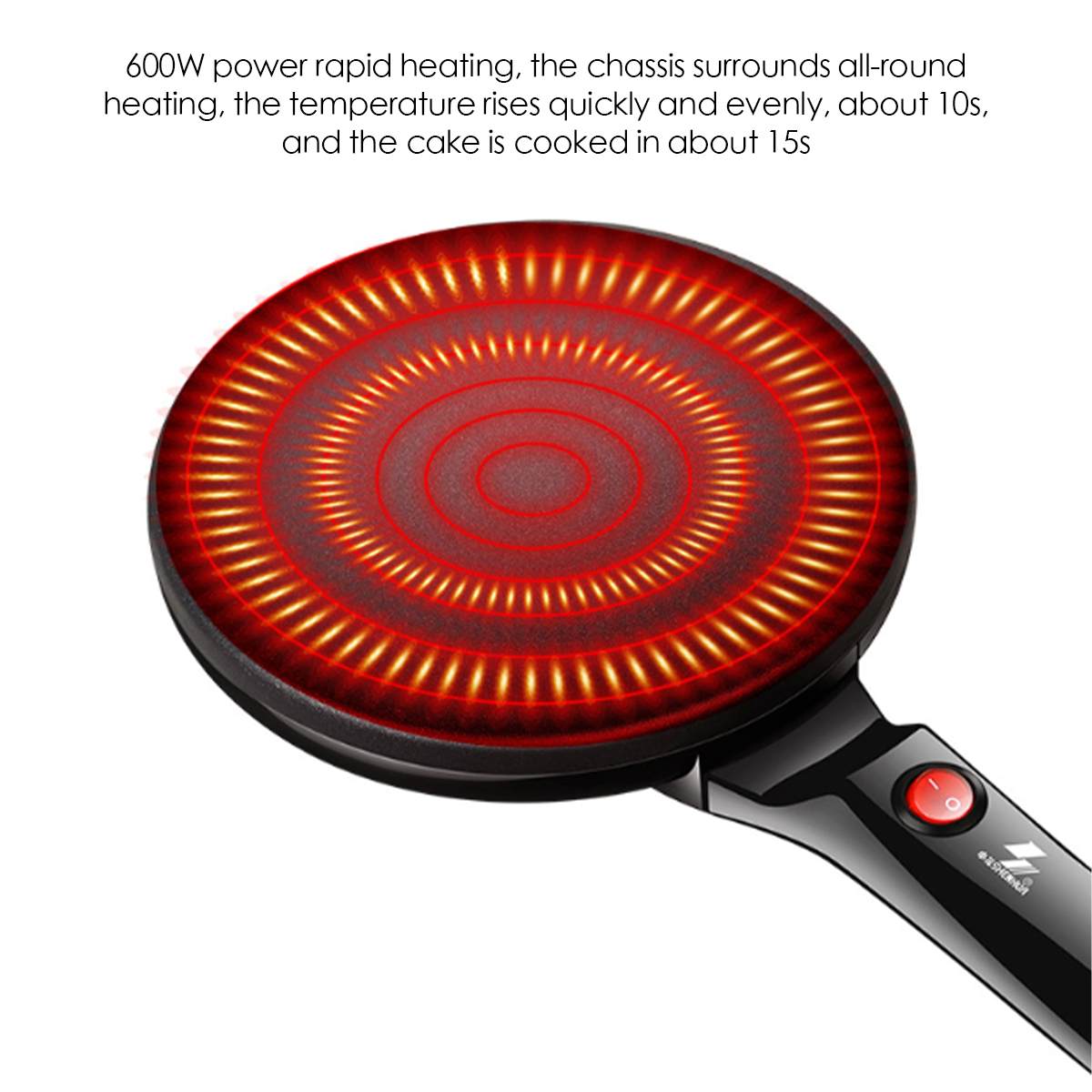Electric Crepe Maker Pancake Machine Non-Stick Griddle Baking Frying Griddle Portable Kitchen Baking Cooking Tools 650W 220V