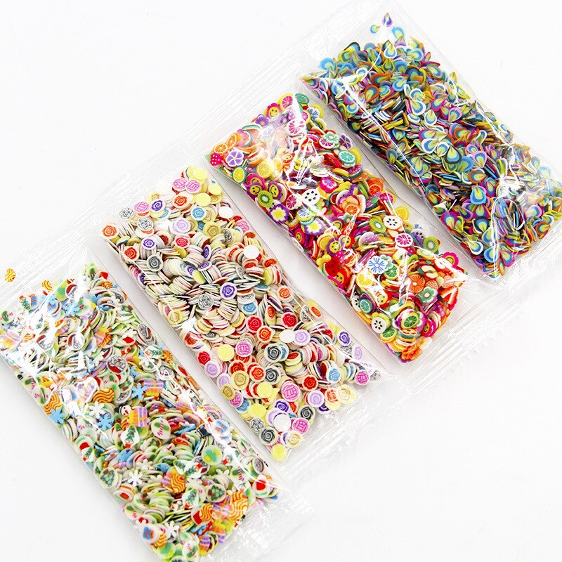 1000pcs/bag DIY Slime Soft Pottery Fruit Slices Filler For Nails Art Slime Fruit Slime Accessories Supplies Decoration Toy