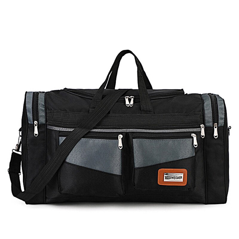 Grote Capaciteit Mode Reistas Voor Man Vrouwen Weekend Tas Grote Capaciteit Tas Nylon Draagbare Reizen Carry Bagage Tassen XA159K: Black