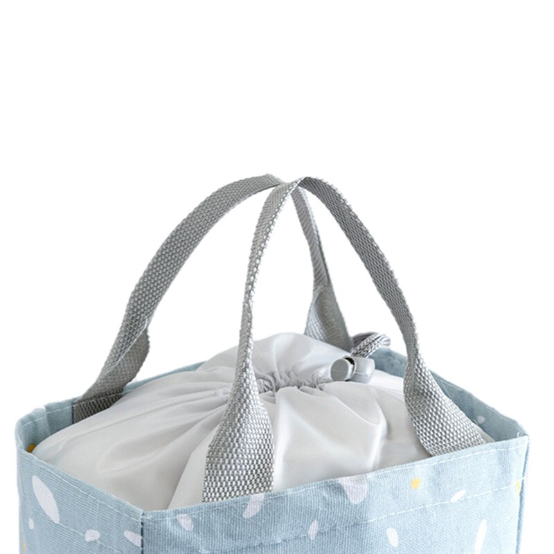 Women Office Ladies Student Large Capacity Lunch Bag Floral Print Multipurpose Lunch Tote Food Storage Pocket