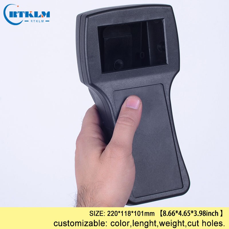 Black plastic handheld box abs plastic enclosure portable project enclosure junction box diy custom speaker box 220*118*101mm