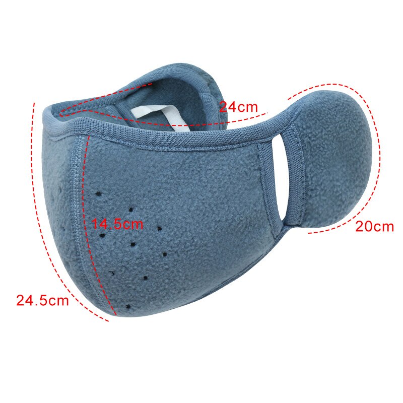 Winter Unisex Breathable Holes Mask Cold-Proof Thermal Mask Earmuffs Two-In-One Wrap Band Ear Warmer Outdoor Riding Ear Muff