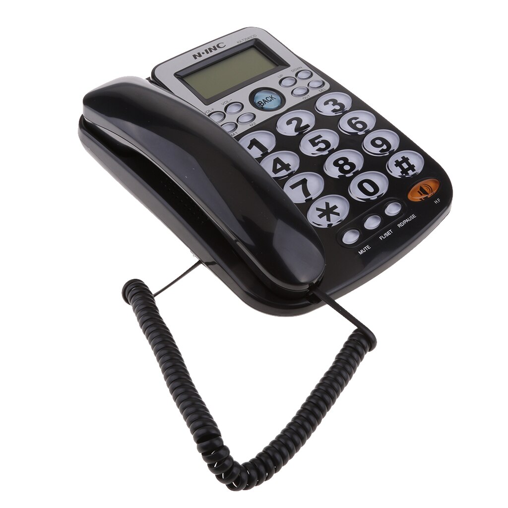 Universal Corded Landline Phone Home Office Business Desk Telephone: Black