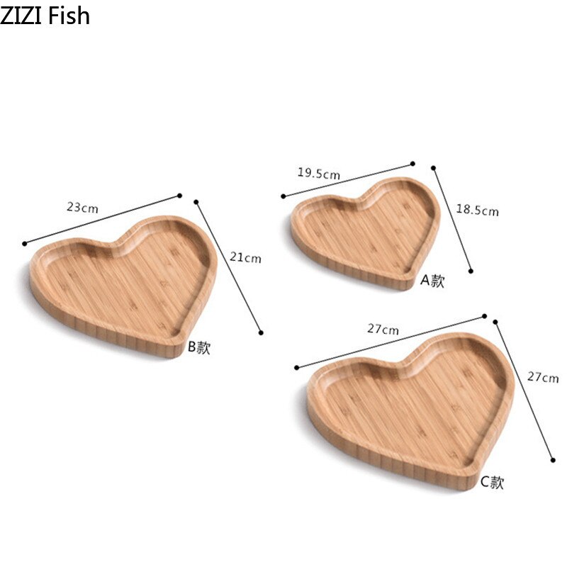 Houten Hart Vorm Fruit Lade Multi-Raster Platter Europese Stijl Home Decoratie Snacks/Salade/Gedroogde Fruitschaal