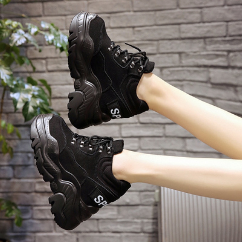 Vrouwen Hoge Platform Schoenen Ademende Vrouwen Hoogte Toenemende Schoenen 12 CM Dikke Zool Trainers Sneakers Vrouw Deportivas Mujer