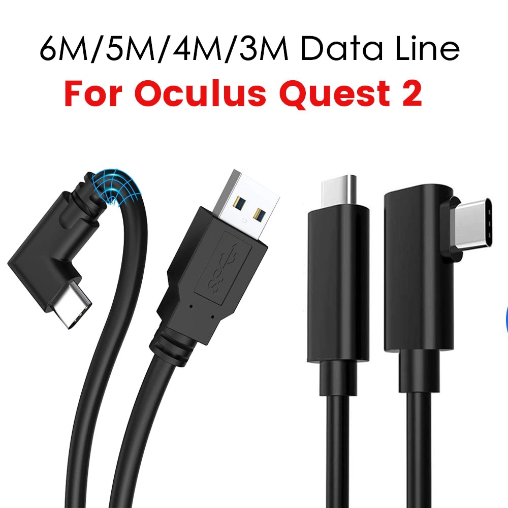 6M/5M Quest 2 Data Line Oplaadkabel Voor Oculus Quest 1/2 Link Vr Data Transfer Kabel USB-A Type-C Vr Headset Accessoires