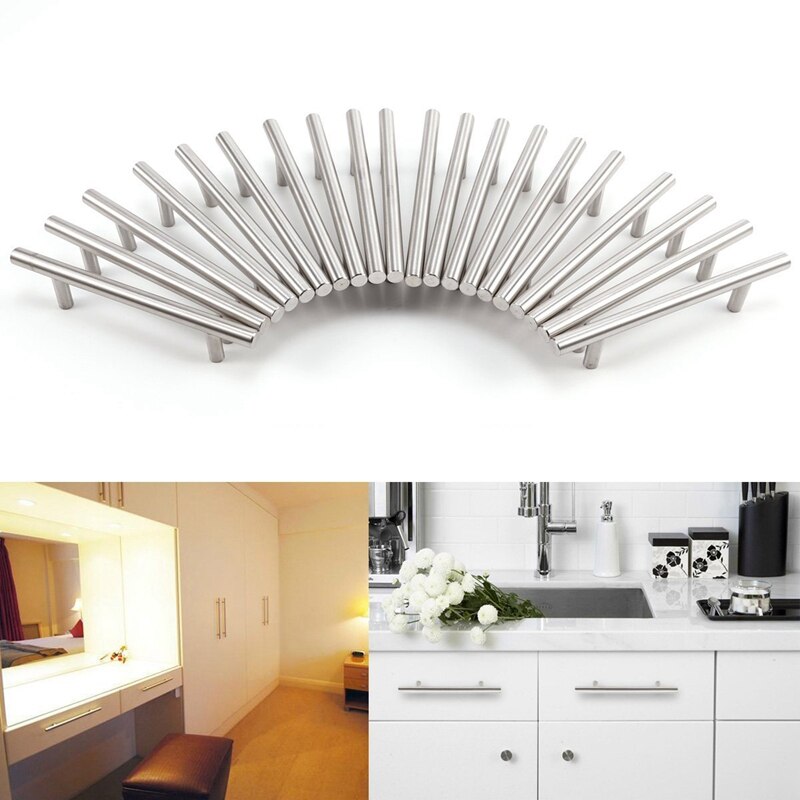20 x T-bar handle stainless steel with screw length 150mm screw distance 96mm for cabinet door cabinet cupboard drawer
