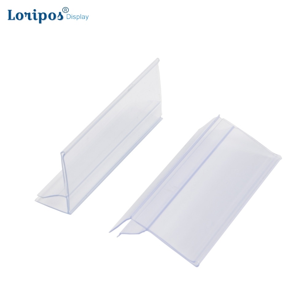 Gripper Ticket Channel Gondola &amp; Wood Shelf Stick On Data Label Strip Upc Holder Clear Sign Clip