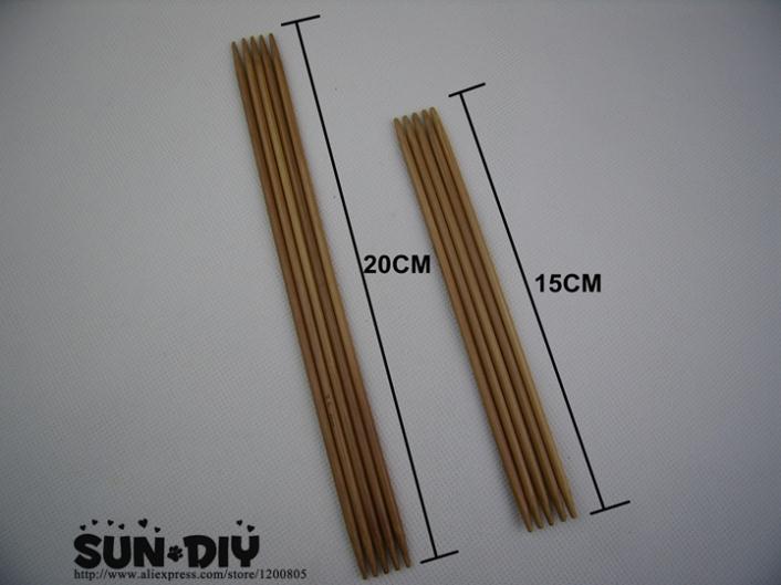 Dubbele-Puntige Bamboe Breinaalden 15,20Cm 11 Zakken Maat 2.0-5.0Mm Voor Diy Ambachten breien Handwerken