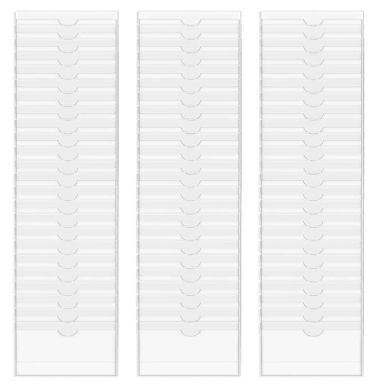 60 Pack 3.5 x 4.7 Inches Self-Adhesive Label Holder Card Pockets Label Holder Clear Plastic Library Card Holder: Default Title