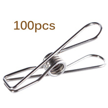 100 Stck Kleidung Heringe Decke Edelstahl Wäsche Hängen Wäscheleine Clips Für Kleidung Papier Dateien Snacks Dichtung
