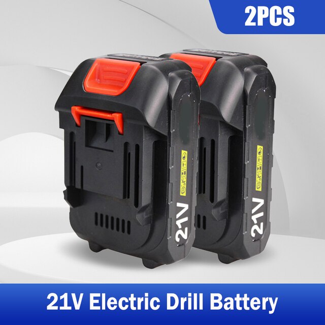 Destornillador eléctrico de 21V y 1500mAh, batería recargable de iones de litio para destornillador inalámbrico, Mini taladro, batería de herramientas eléctricas: 2PCS