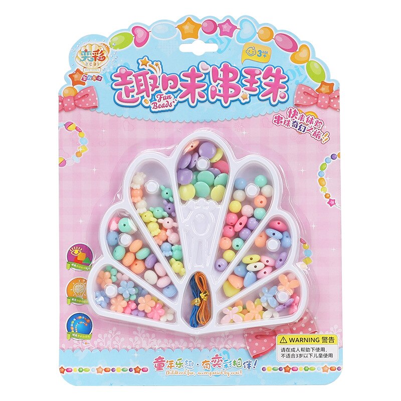 Børneperler gør-det-selv-håndværk perlelegetøj pigesnore perler, der styrker praktiske evner perler pædagogisk legetøj: B