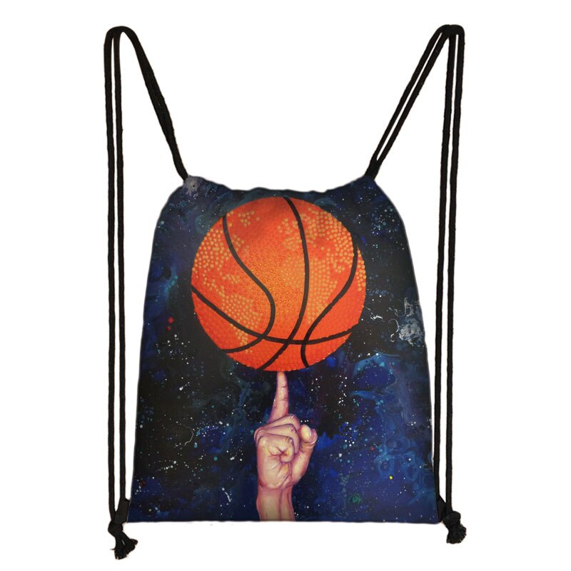 Basketbally Druck Rucksack Frauen Männer Rucksack Jungen Mädchen Lagerung Taschen für Reise weicher Ball Kordelzug Schuhe Halfter Buch Tasche: skdbasket05cw