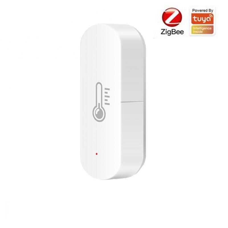 Tuya ZigBee Temperature Humidity Sensor APP Real-time Monitoring Reminder Detector Smart Home Voice Control Gateway Requried: 1PCS