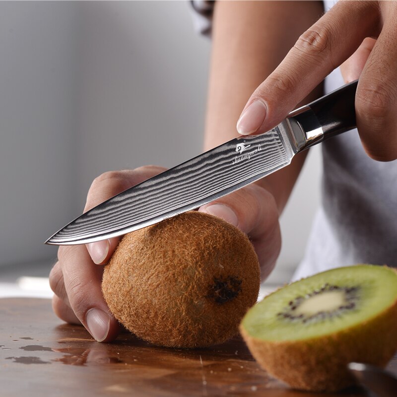 5 tommer værktøj til frugtkniv, damaskus stål, køkken i køkken, vegetabilsk knive, der skiver madskalningskniv