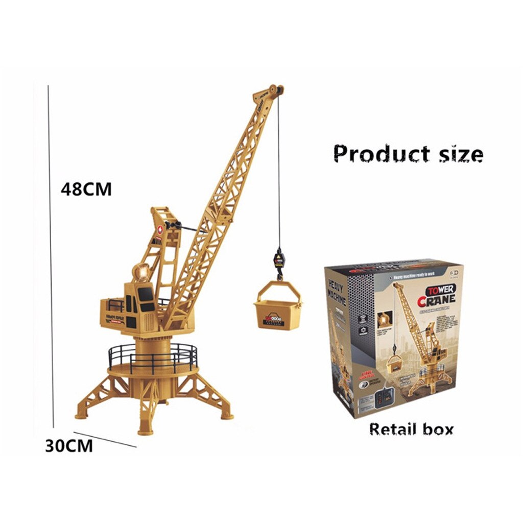 Grue télécommandée à 6 canaux pour enfant, Radio Rc pour garçon, modèle de camion de Construction, jouet de grue avec lumière
