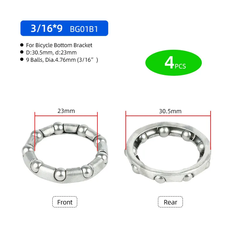 4 Stuks Fiets Kogellager Retainer Voor Trapas Crank Headset Vork Hub 1/4 1/8 3/8 3/16 5/16 5/32-Inch 5 Mm 6 Mm: Marineblauw