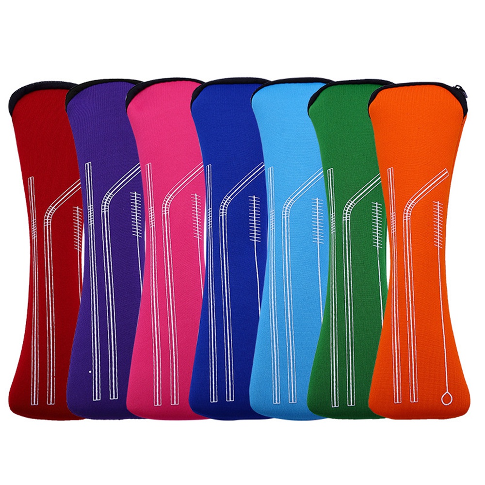 6 stks/set Herbruikbare Rvs Rietjes Rechte Gebogen Rietjes met Siliconen Tips voor Koude Drank Bar Gereedschap