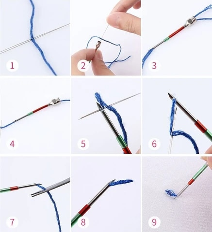 Punch needle broderi startsæt komplet sæt - magisk broderi pen punch nål syning punch pen sæt håndværksværktøj til begyndere