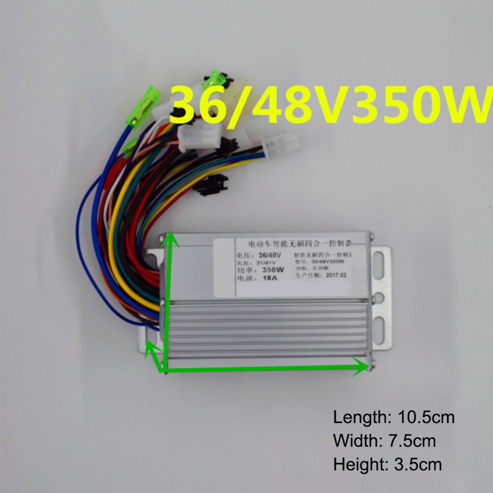 36v 48v dc motor controller 350w elektrisk cykel e-cykel scooter børsteløs hastighedsregulator 103 x 70 x 35mm til elektrisk cykel eb