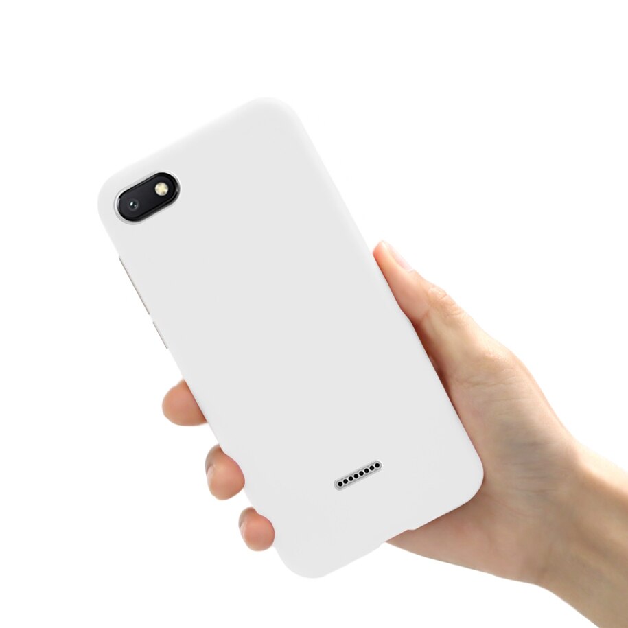 Voor Xiaomi Redmi 6A Case Cover Mooie Leuke Tpu Telefoon Case Voor Funda Xiaomi Redmi 6A A6 Snoep Kleur Zachte siliconen Gevallen Cover Bag: White