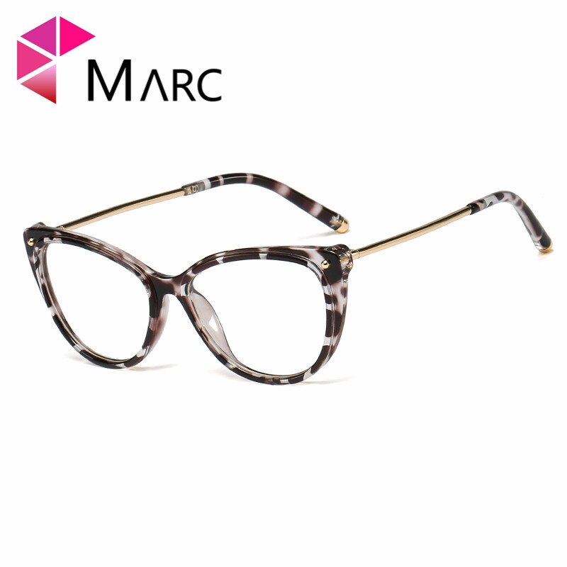 Marc damer kattøyebriller rammer for kvinner merkeblå retro retro optiske røde briller trend 95231