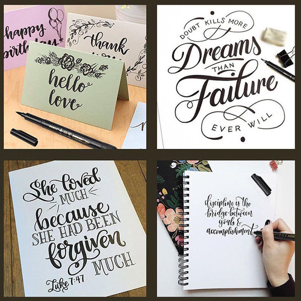 Calligraphy Pen Hand Lettering Pens Brush Lettering Pens Markers for Writing DrawingBlack Ink Pens Art Marker