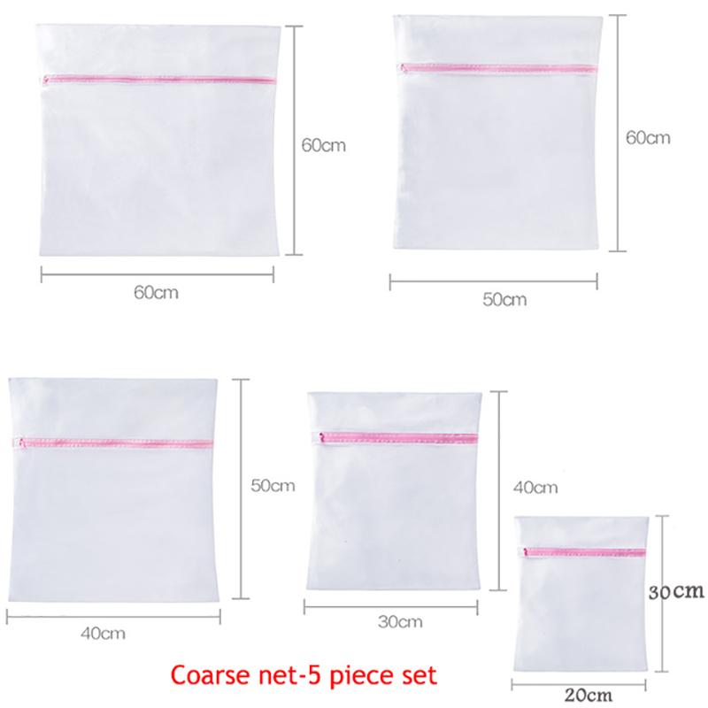 5 größe Gittergewebe Wäsche Tasche einstellen Polyester Hause Organizer Grob Netto Wäsche Korb Wäsche Taschen für Waschmaschinen Gittergewebe Bh tasche: grob Netz 5 pc