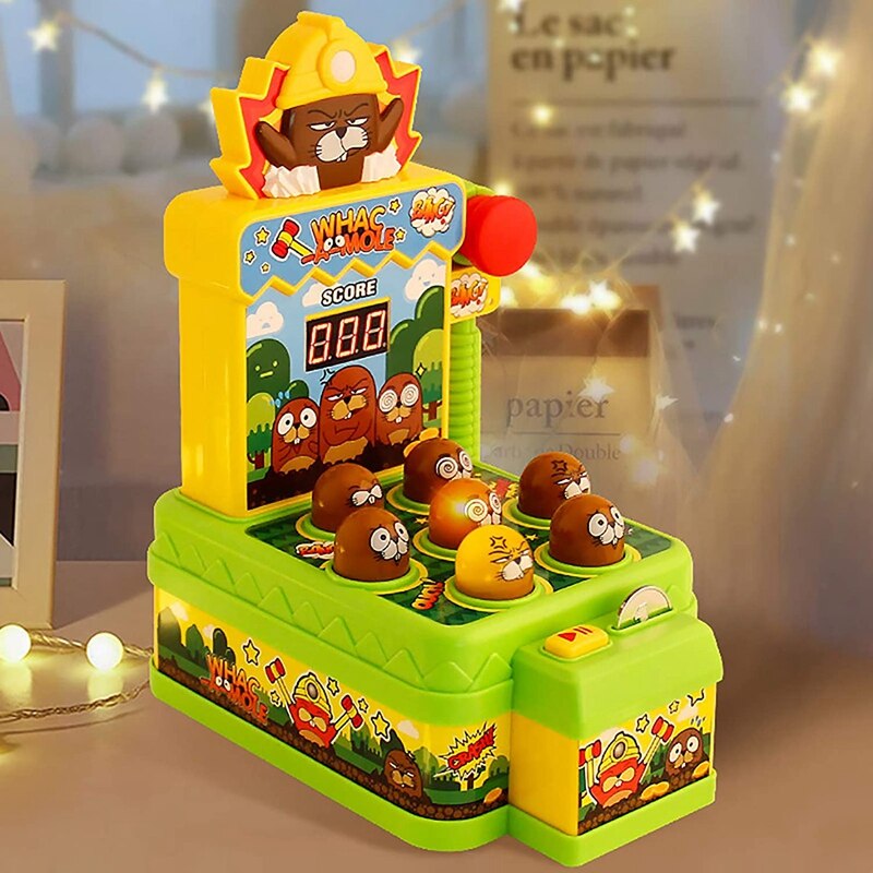 Whac-a-taupe jeu, actif, jouets éducatifs précoces pour les enfants de 3-8 ans avec musique, lumières (2 marteau souple)