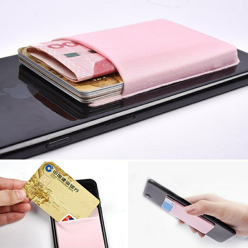 3m elastik lycra celle kortholder telefon tegnebog sag business kredit id kortholder kvinder mænd lomme stick klæbemiddel