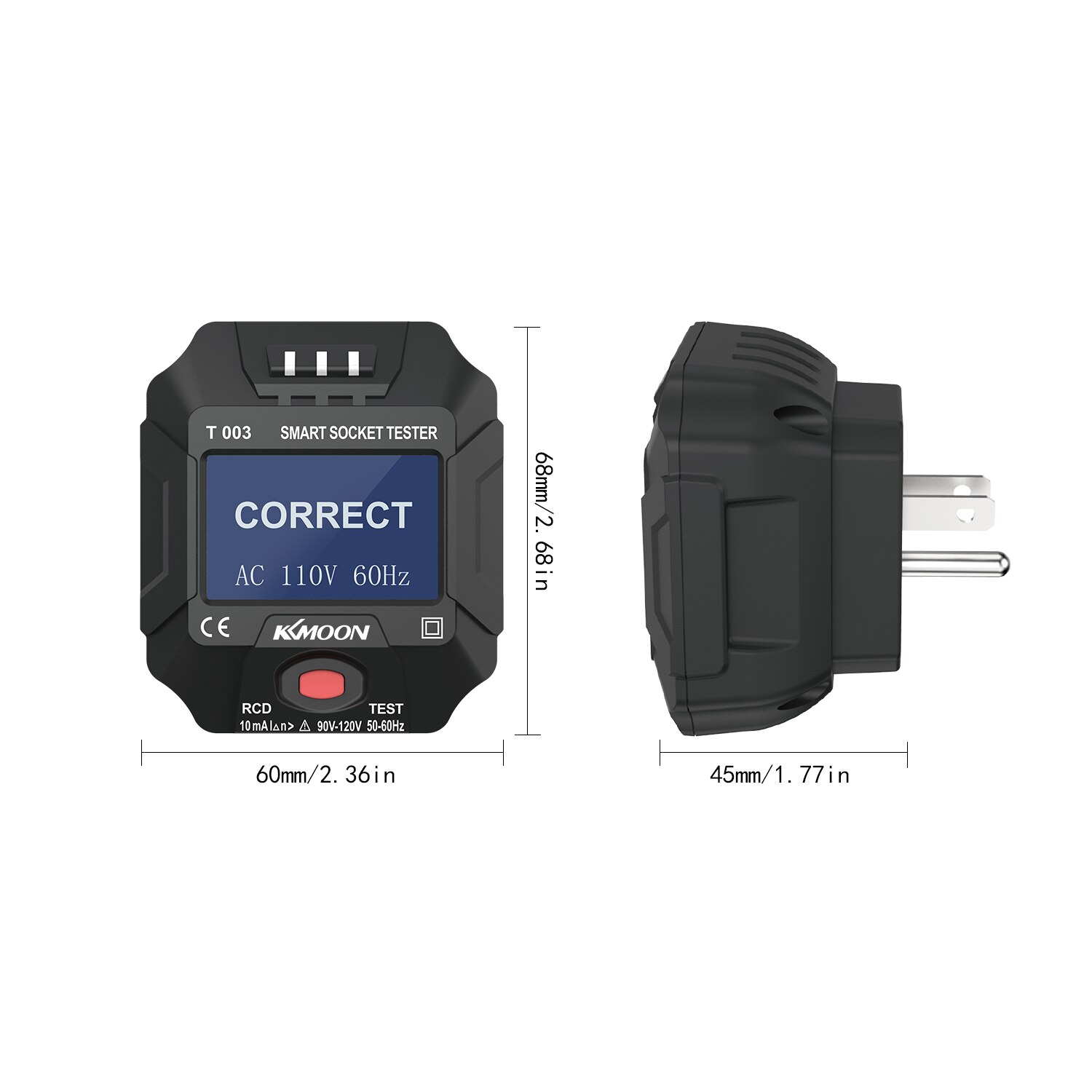 Kkmoon 220 ~ 250V Stopcontact Tester Smart Socket Tester Digitale Display Lcd Socket Tester Circuit Polariteit Detector Muur plug