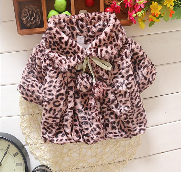 2017 Nova alta qualidade do bebê da menina casaco de leopardo inverno JS006