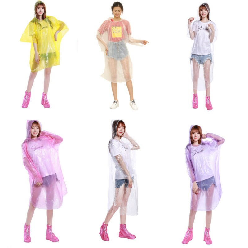 Womens Waterdichte Regenjas Poncho Single Layer Regenjas Pvc Regenkleding Voor Volwassenen Willekeurige Kleur