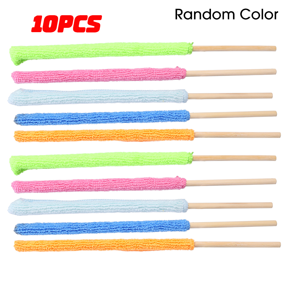 Microfiber Car Detail Cleaning Brush Long Handle Air Conditioner Blind Narrow Dust Collector Stick Auto Wash Cloth Brushes Tools: black