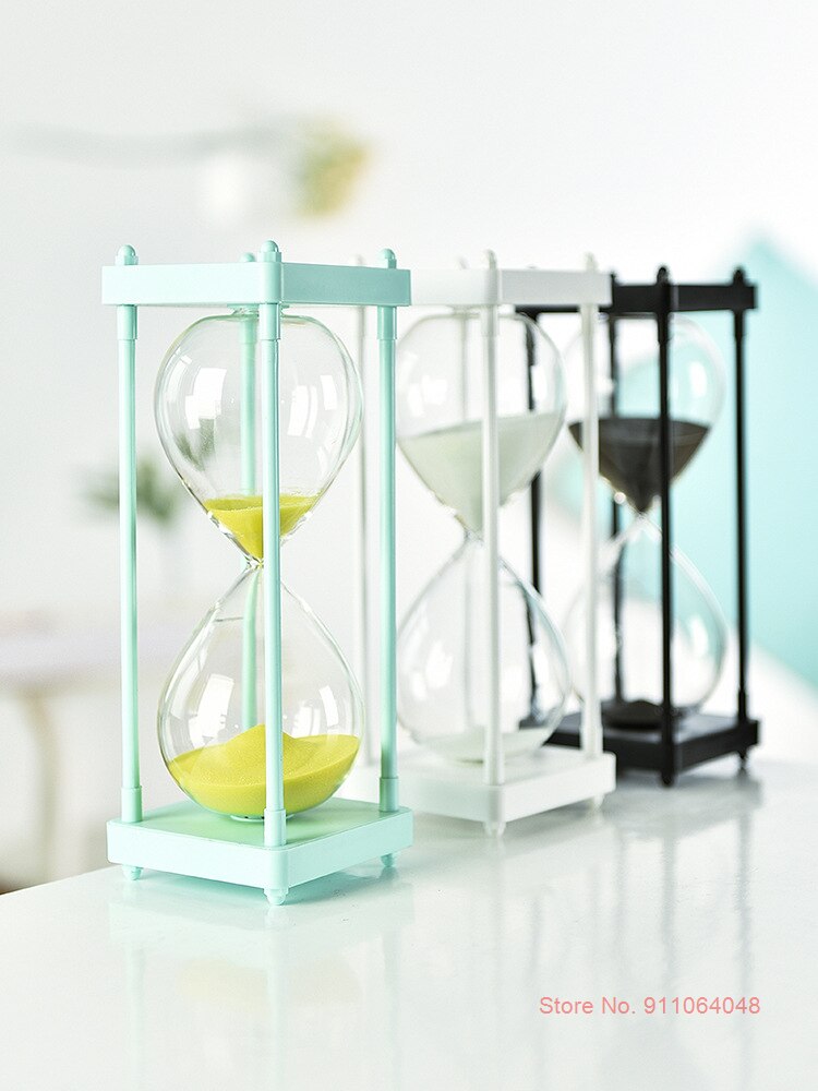 Gratis Belettering 30 Minuten Zandloper Tijd Timer Mintgroen Half Uur Hoge Borosilicaatglas Zandloper Grappige Kinderen Dag