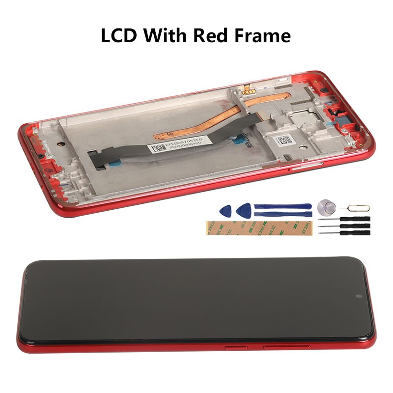 Lcd Voor Xiaomi Redmi Note 8 Pro Display Touch Screen Digitizer Vervanging Display Voor Redmi Note 8 Pro Screen Met frame 6.53": LCD With Red Frame