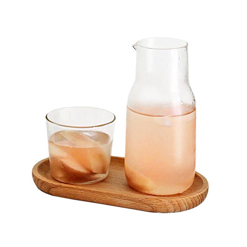 Jarra de cristal resistente al calor de estilo japonés para una persona, jarra de poca capacidad con juego de tazas, hervidor frío transparente, utensilios para beber