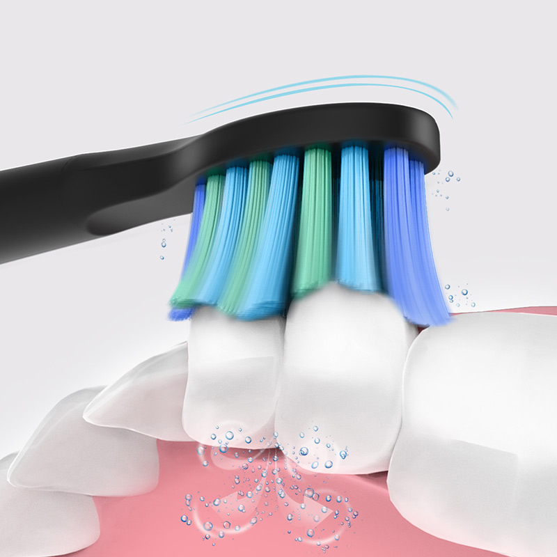 Fairywill-cepillo de dientes eléctrico sónico para adultos, cepillo de dientes blanqueador con temporizador inteligente, resistente al agua IPX7, 2 cabezales reemplazables, batería AAA