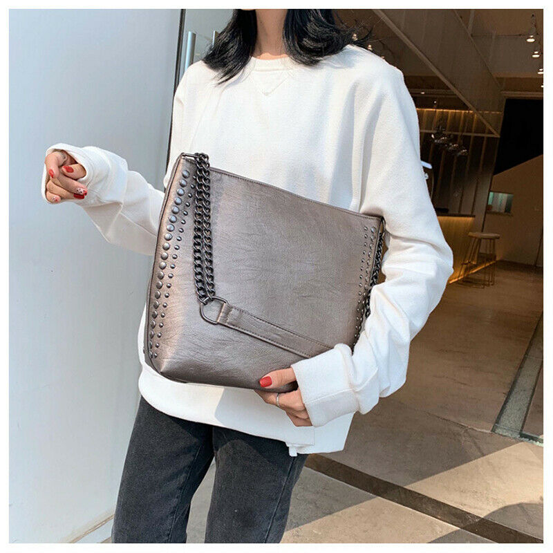 Kvinner dame crossbody pu skinn skulderveske tote dame høy håndveske messenger veske