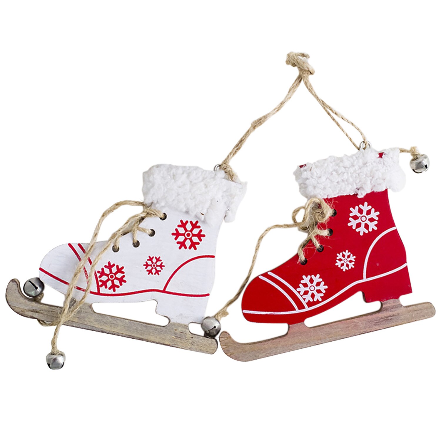 2 stk søde kawaii sjove skating sko stil legetøj juletræ hængende vedhæng ornamenter julefestival festpynt