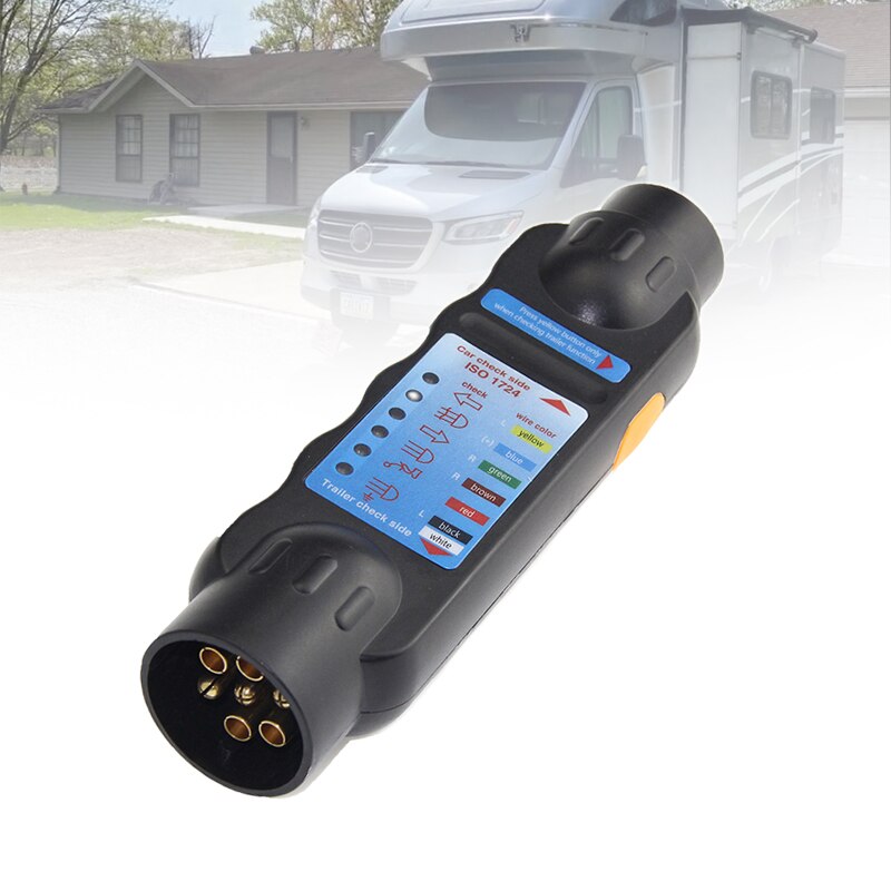 12V Europese 7 Pin Trailer Plug Socket Tester Duurzaam Truck Bedrading Circuit Licht Test Tool Rv Aanhangwagen Socket circuit Testen