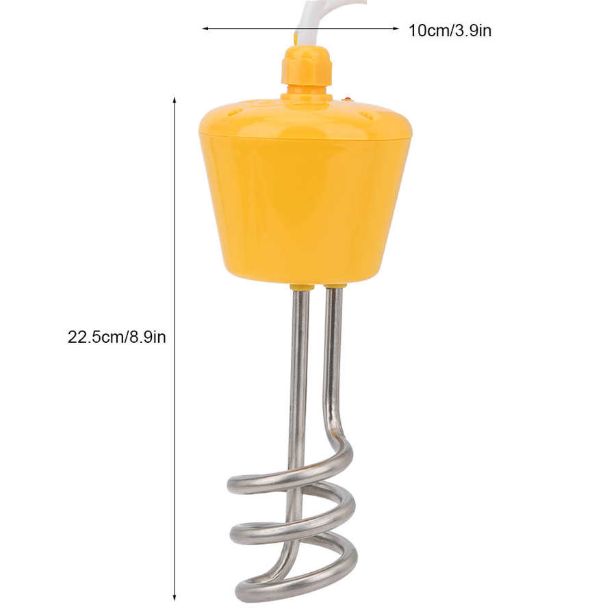 Electric Water heater Floating Electric Immersion Water Heater Water Boiler with Thermometer US 110 to 120V Yellow 2m