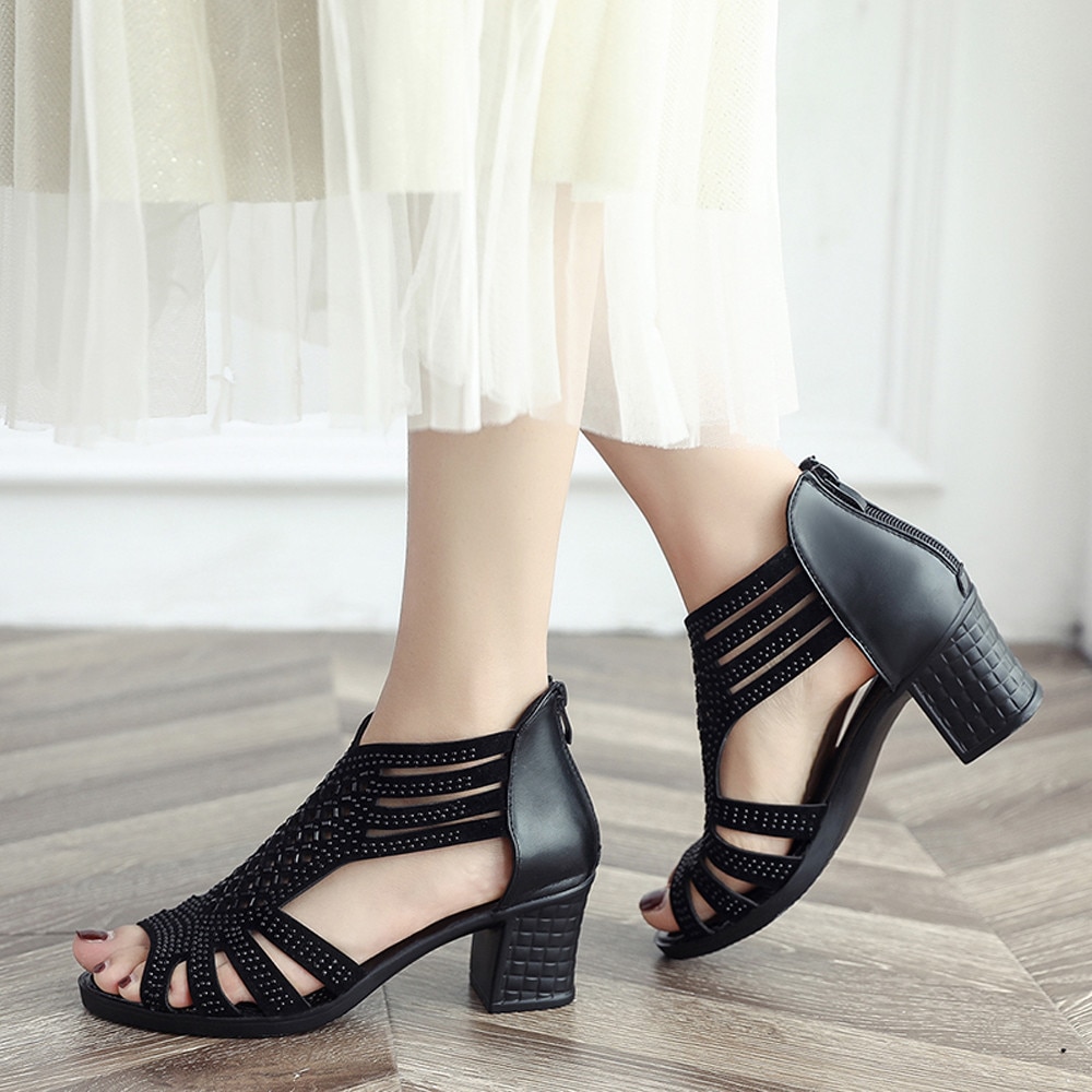 Clear Heeled Summer Sandals For Small Feet ES90