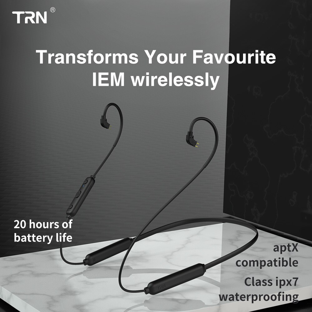Trn BT3S Draadloze Bluetooth-Compatibel 5.0 Aptx Kabel 0.75 0.78Mm Mmcx Hoofdtelefoon Bluetooth Kabel Voor Trn ST1 MT1 BA15/Kz Vx Pro