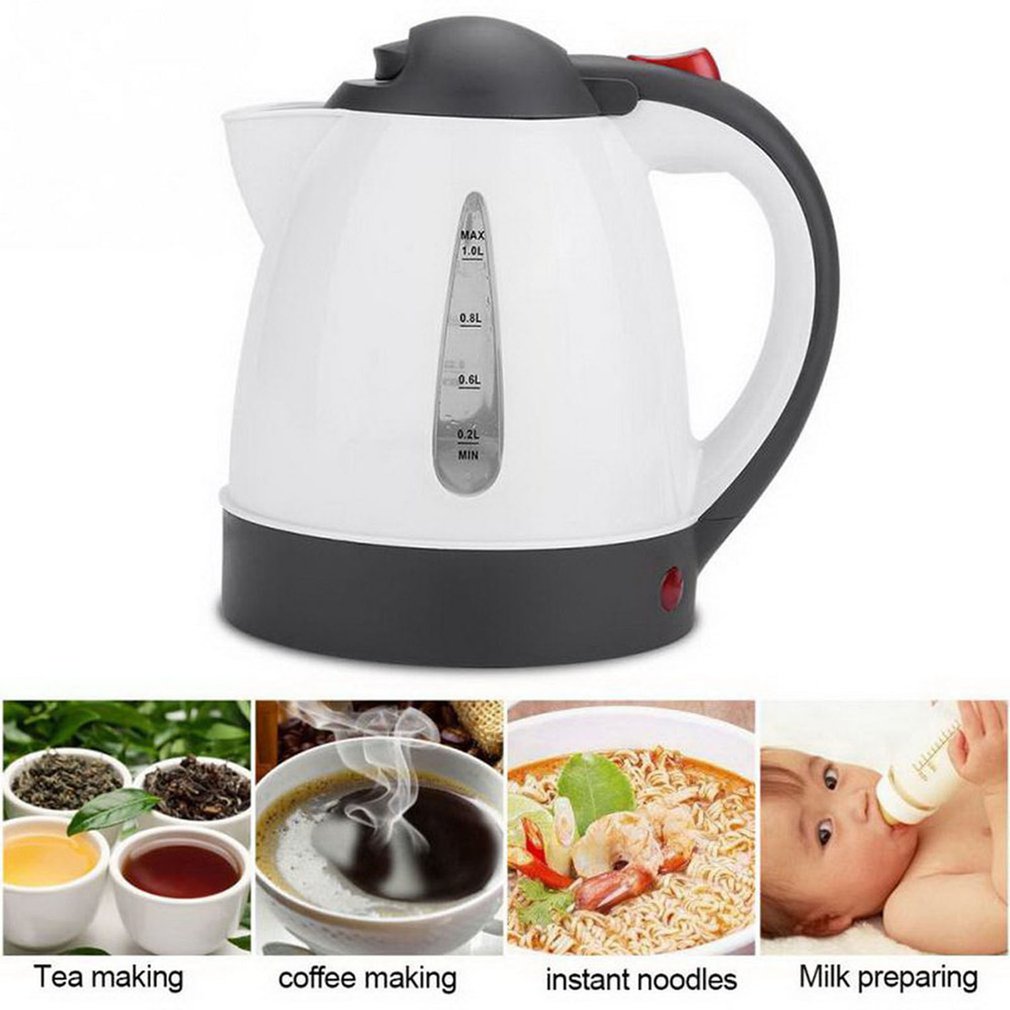 1000ML Car Kettle Portable Water Heater Travel Auto 12V/24V for Tea Coffee 304 Stainless Steel Large Capacity Vehicle