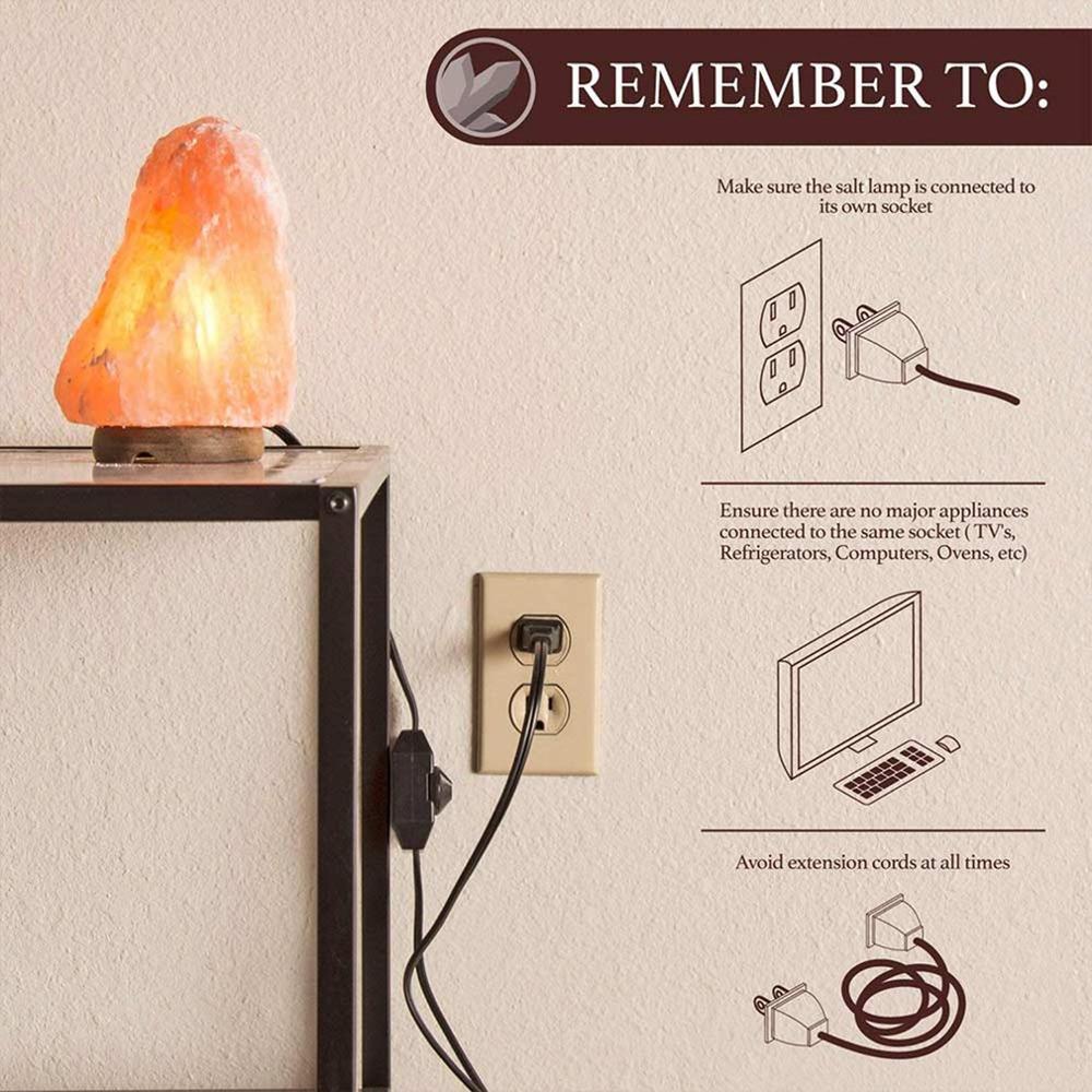 2pcs Salt Lamp Wire And Bulb Himalayan Salt Lamp Replacement Controler Line With Dimmer Switch Original Bulb Replacement Parts
