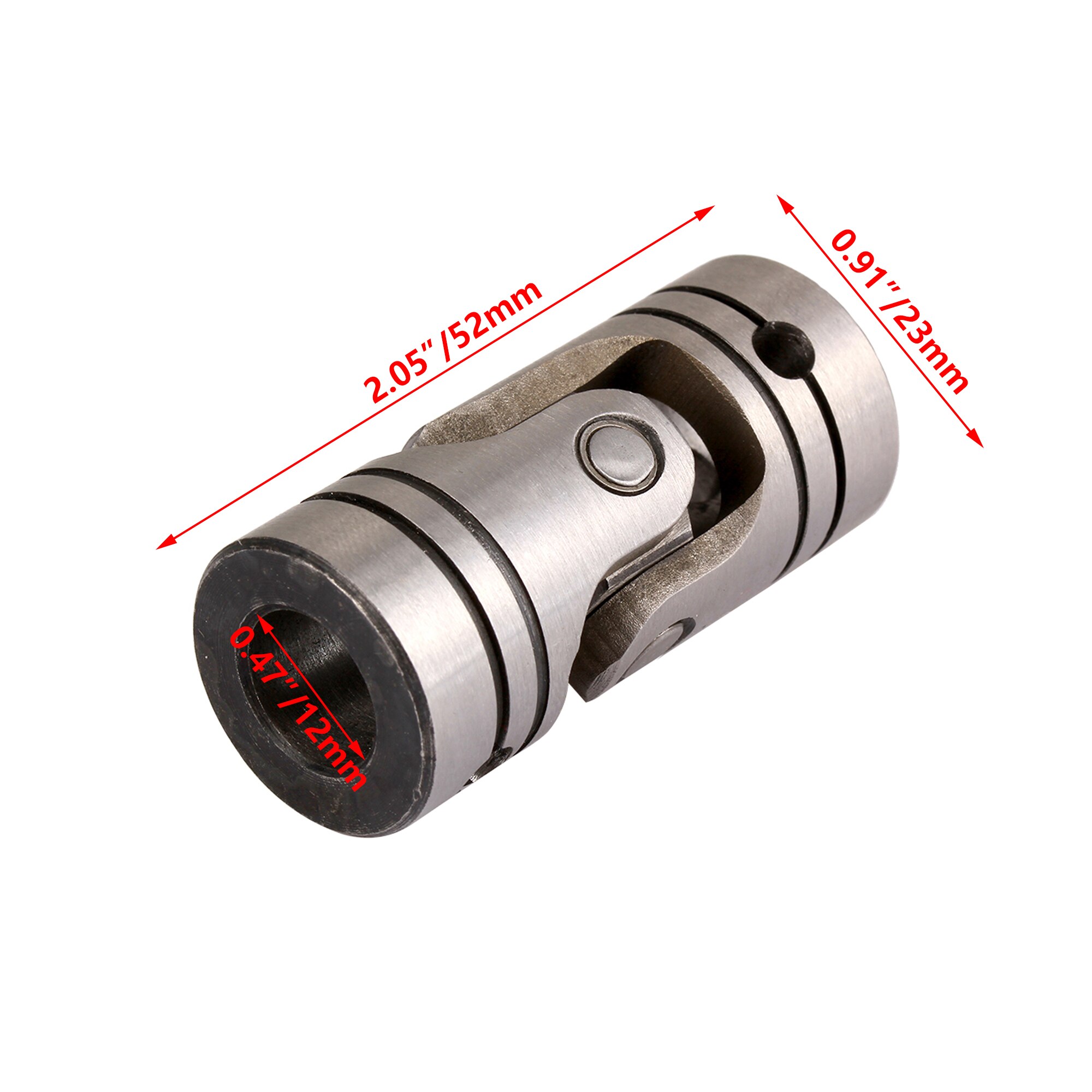 CNBTR Universal Joint Shaft Coupling Metal Motor Connector Coupler 0.47x0.91x2.05Inch