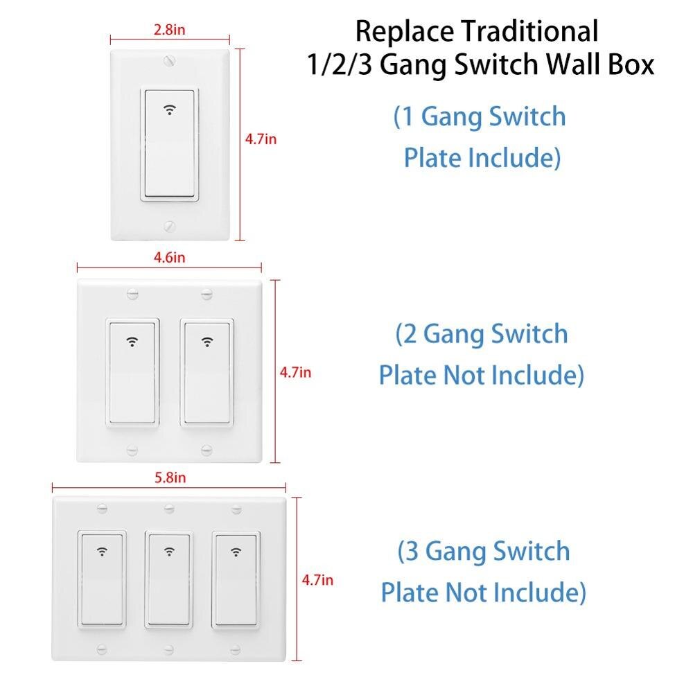 Tuya/Smart Life White Decorator Rocker Wifi Light Switch/Wireless Wifi Smart Wall Switch